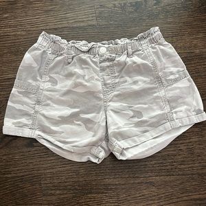 abercrombie kids high rise paper bag waist short, camo print, size: 11/12